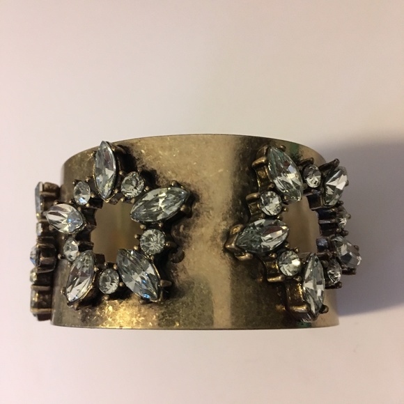 Gold Crystal Embellished Bracelet Wrist Band - Picture 5 of 6